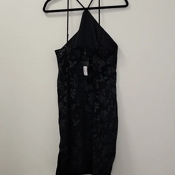 NWT Rag & Bone Retro Floral fara velvet black Halter Slit dress Size 6 - Picture 14 of 16